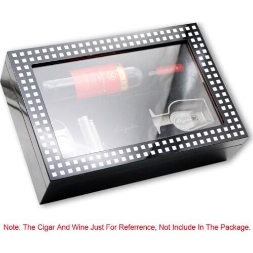 Stainless Steel Set Travel Cedar Wood Cigar Cigarette Humidor W/Humidifier Hygrometer Tobacco Case Box Wine Slot For Cohiba