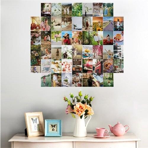50Pcs Leisure Outing Travel Pop Style Natural Scenery Photos Wall Collage Set Famous Tourist Spot Literary Picture Room Decor