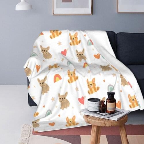 French Bulldog Dog Blanket Fleece Winter Animal Breathable Super Soft Throw Blankets for Bedding Couch Rug Piece