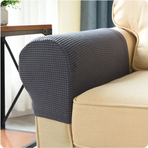 2pcs Anti-Slip Armrest Chair Covers Stretch Fabric Couch Arm Rest Cover Sofa Arm Caps Slipcovers For Chairs Furniture Protector