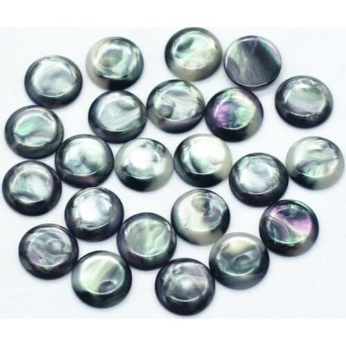 13mm 50PCS Flatback Imitate Abalone Buttons|Slime DIY Crafting Beads|Scrapbooking Half Round Pearl Beads