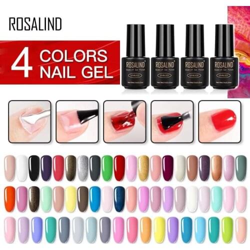 ROSALIND Manicure Gel Nail Polish Set 4PCS/KIT UV Gel All For Manicure Soak Off Gellak Hybrid Varnishes 7ML Nails Art Lacquer