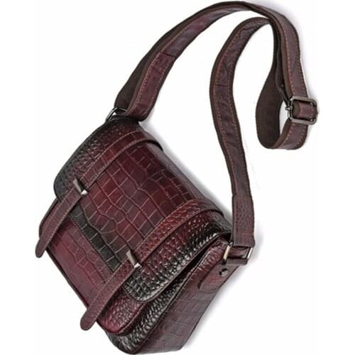 Women Shoulder Tote Handbag Genuine Leather Crocodile Pattern Crossbody Messenger Bags For Female vintage Cowhide Leisure Bag