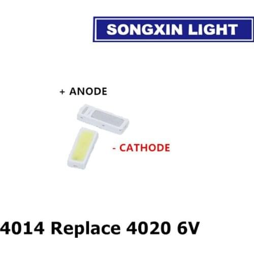 1000pcs 4020 4014 LED Backlight High Power LED 1W 6V 4020 Cool white 80LM For TV Application cool white