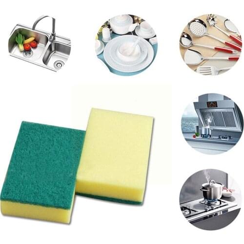 1Pcs Kitchen sponge cleaning tool scouring cloth tableware cleaning Multi-purpose reusable microfiber F9N8