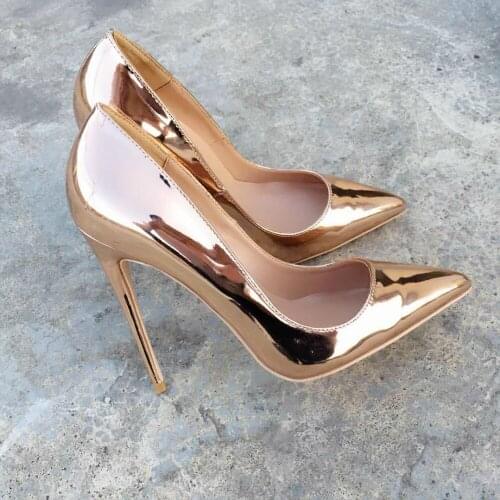 2019 Fashion free shipping women lady Patent Leather Poined Toe Stiletto high heel shoe pump HIGH-HEELED Wedding shoes 12cm