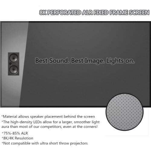 HKXYTSU Anti-light Ultra Thin Frame Projection Screen 2.35:1 with Black Crytal Diamond Fabric Acoustic Transparent Woven screen