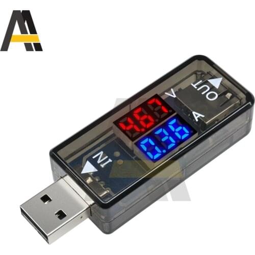 USB Voltmeter Ammeter Current Voltage Tester LCD Digital Display Pass-through Tester Measurement USB Voltmeter Tester
