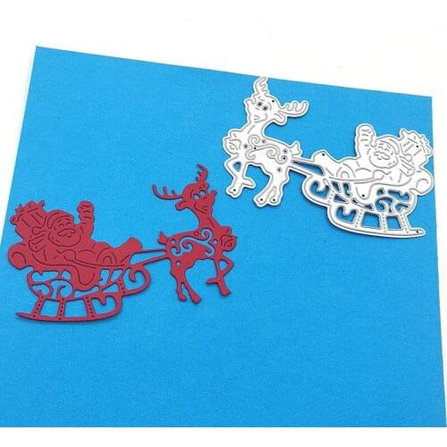 Julyarts Santa Sleigh Die Cuts for Card Making Metal Die Cuts Stencil Scrapbooking Photo Album Card Paper Embossing Craft DIY