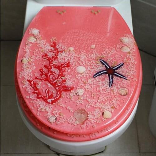48*38CM High-grade beautiful Coral red Resin toilet seat cover