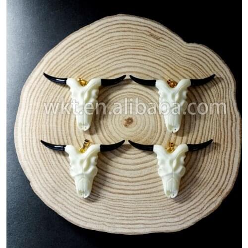 WT-P663 Fashion jewelry charm natural resin buffalo cattle horn pendant nice gift cattle horn pendant for women
