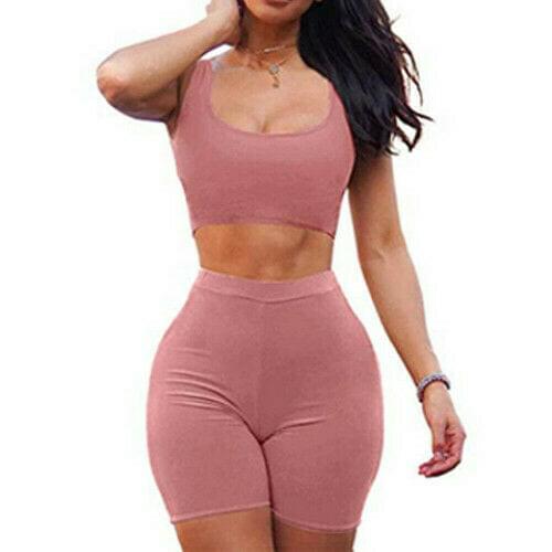 Women 2 Piece Set Womens Two Piece Dress Crop Top Skirt Set Sleeveless Outfits Summer Top+Skirt