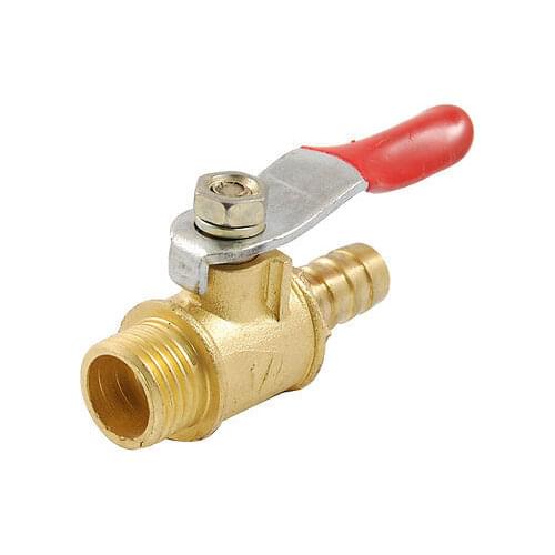 1/4" PT Thread Male Thread Gas Pneumatic Red Handle Lever Ball Valve