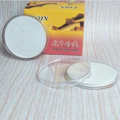 10Pcs/set Clear Round Direct Fit Airtight Coin Capsules Holder Display Storage Case With Adjustable EVA Gasket Pad Ring 30Set SN