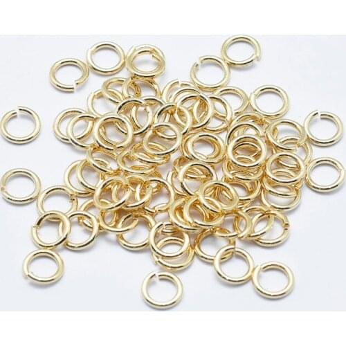 50g/bag 3mm 4mm 5mm Electroplated Brass Close but Unsoldered Jump Rings Nickel Free Real 18K Gold Plated Split Rings Jewelry