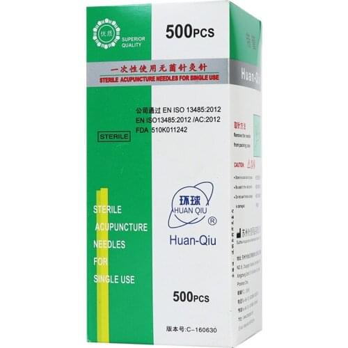 500pcs/box 3 boxes huanqiu sterile acupuncture needle for single use massage needle 0.16/0.18/0.22/0.25/0.3/0.35mm