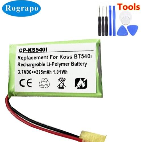 New Battery For Koss BT540i Bluetooth headset Accumulator 3.7V 295mAh Li-Polymer Replacement Batterie 2-wire+tools
