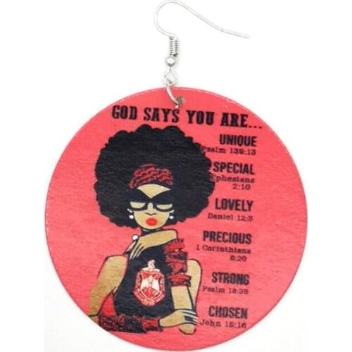 Free Shipping!DST God say you are Wooden Earrings