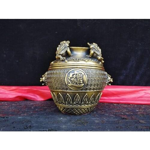 Free Shipping specifications four golden toad Rijindoujin lucky pot exquisite artistic bronze statue decoration