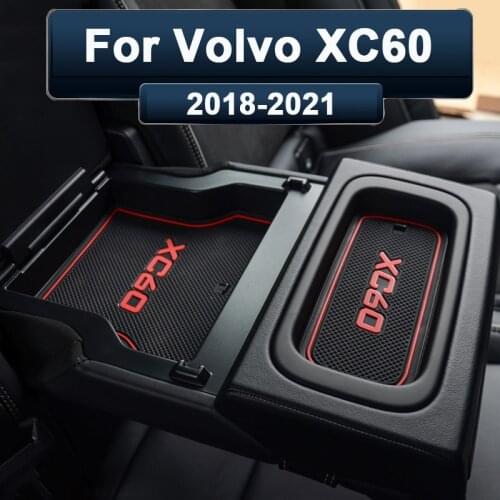 For Volvo XC60 2018 2019 2020 2021 18pcs Rubber Mat Door Mat Interior Anti-Slip Cup Pad Gate Slot Pad Decoration Accessories