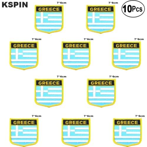 Greece Flag Embroidery Patches Iron on Saw on Transfer patches Sewing Applications for Clothes in Home&Garden