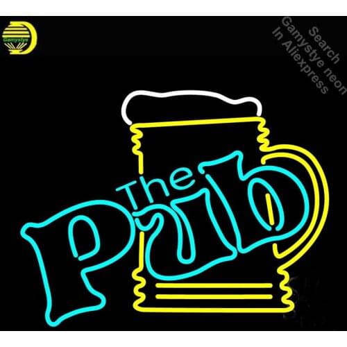 The Pub Cup Neon Light Sign Neon Bulbs sign Handcraft Hotel Beer Bar Pub Signs lampara neon personalized Lamp Advertisement