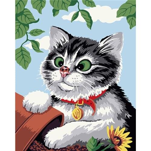 Love.Thanks Animal Diamond Painting Kit Cat Diamond Art Full Drill Cross Stitch Kits EmbroideryDiamond Embroidery Painting
