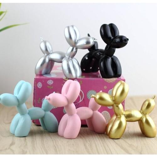 Cute Balloon Dog Desktop Decoration Resin Animal Crafts Party Dessert Decoration Living Room Office Decoration Housewarming Gift