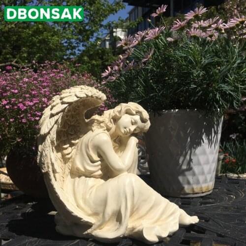 Outdoor Happiness Angel Ornament Resin Angel Sculpture Garden Park Courtyard Sleeping Beauty Crafts Decoration Desktop Figurines