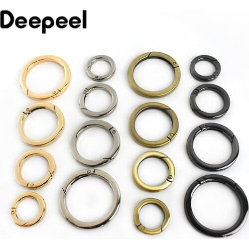 5Pcs Flat Spring O Ring Buckles Metal Clasp For Bag Strap Keychain Snap Handbag Handle Connector Replacement DIY Accessories