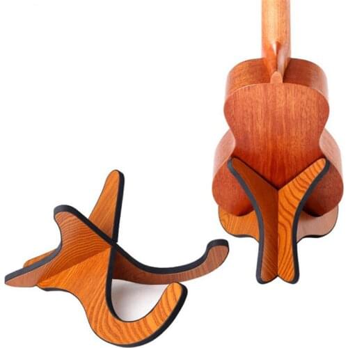 Portable Guitar Ukulele Violin Holder Wooden Stand Collapsible Vertical Instrument Ukulele Display Stand Rack Storage Supplies