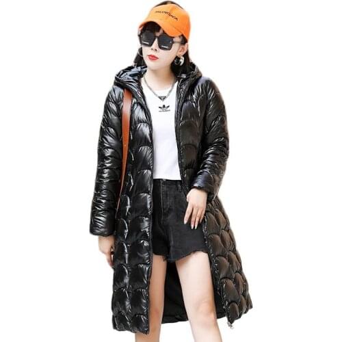 2021 Autumn Winter Coat Women Warm Long Down Jackets Women Long sleeve Hooded Thick Down Parka Women