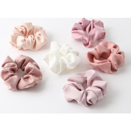 Hair Scrunchies Women Elastic Hair Bands for Girls Ponytail Holder Hair Tie Set Hair Accessories 6Pack Satin Solid for Hair