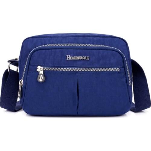 Women Messenger Bags Fashion Handbags Solid Color Zipper Waterproof Nylon Single Shoulder Bag Crossbody Bag For Teenager Girls