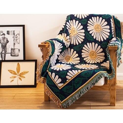 Pure cotton sunflower nostalgia carpet thin blanket tie-dye Ethnic Art blanket bed cover living room bedroom Felts tapestry