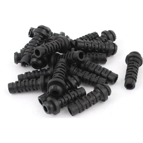 Uxcell 20pcs 27mmx7mmx4mm Micro Rubber Strain Relief Cord Boot Protector Cable Wire Sleeve Hose for Cellphone Charger