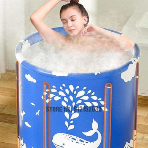 Bath Bucket Household Adult Bath Bucket Heating Thickened Bidet Whole Body Children Bath Bucket Folding Artifact Bathtub