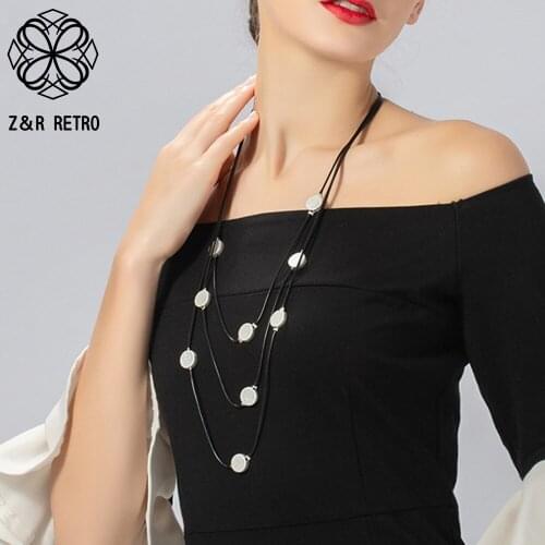 Vitage Long Collar Necklace Chains Around the Neck Suspension Pendants Aesthetic Costume Jewelry for Women Korean Unusual Things