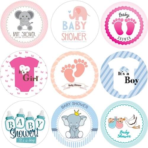 4.5cm Lovely Baby Party Stickers Gender Reveal Party Gift Labels Sticker DIY Crafts Kids Gift Birthday/Baby Shower Decorations