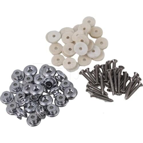 Yibuy Chrome Guitar Strap Buttons for Acoustic Guitar Bass Pack of 20