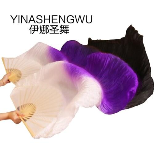 Belly Silk Fans New Arrivals Stage Performance Dance Fans 100% Silk Veils Colored Women Belly Dance Fan Veils (2pcs)