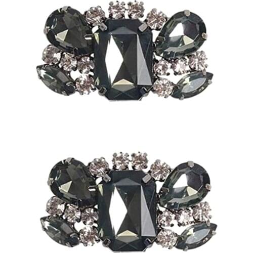 Women Crystal Shoe Clips Removable Rhinestone Shoe Buckles Shoe Accessories