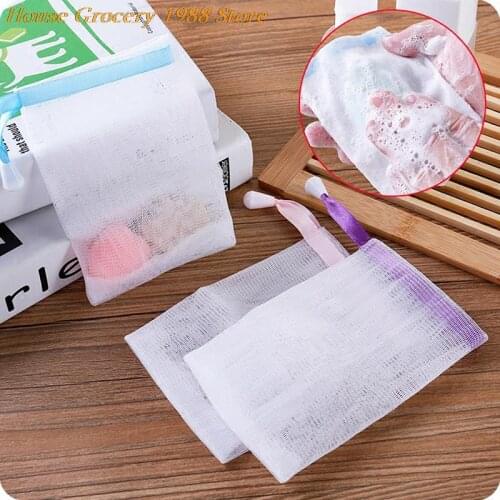 5Pcs/lot New Hanging Nylon Soap Mesh Bag Mesh Net For Foaming Cleaning Bath Soap Net Bathe Cleaning Gloves