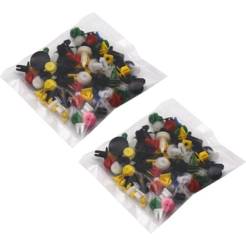 100PCS Universal Mixed Auto Fastener Vehicle Car Bumper Clips Retainer Fastener Rivet Door Panel Fender Liner Fit for All Car