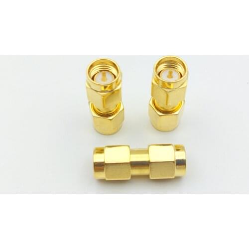 20-100pcs Gold SMA male to SMA male plug in series RF coaxial connectors