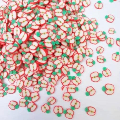 20g/lot 5mm Apple Fruit Polymer Clay Plastic Klei Mud Particles For Card Making Tiny Cute DIY Crafts