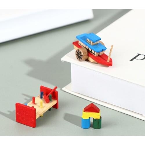 3pcs/set 1:12 Scale Dollhouse Miniature Color Boat Sounder Model Decor Accessories Toy