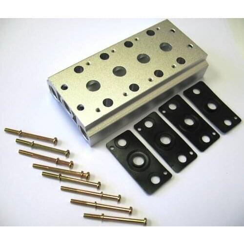 4 Row Manifold Solenoid Air Pilot Valves 4V 100 Series Model 100M-4 Airtac Valve Bases