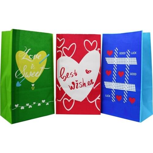 5-10pcs Gift Packing Bag Paper bag Stand up Colorful Bags Valentines day weddinParty Favor Stand Bags 13x8x24cm