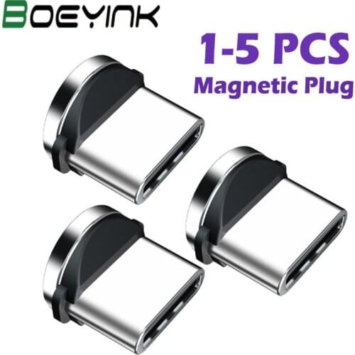 5 3 1PCS Round Magnetic Cable Plug Type C Micro USB C Plugs Fast Charging Adapter For iPhone MicroUSB Type C Magnet Charger Plug